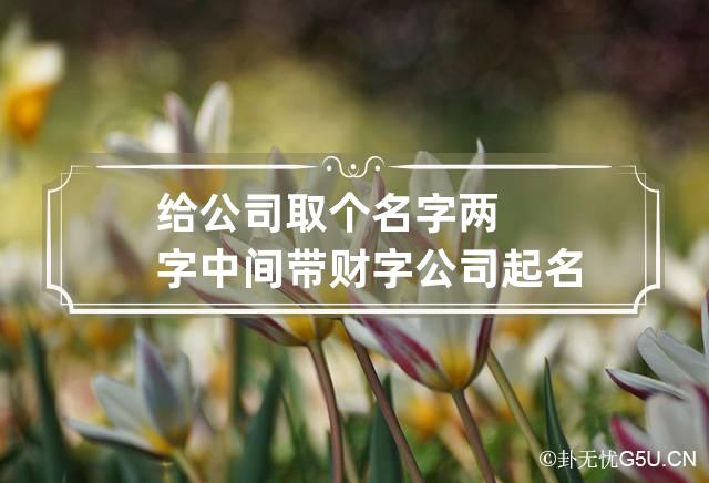 给公司取个名字两字中间带财字 公司起名什么字带有财的寓意