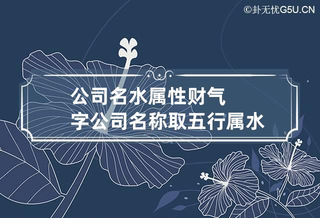 公司名水属性财气字 公司名称取五行属水可以吗