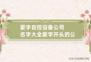 蒙字自控设备公司名字大全 蒙字开头的公司名称