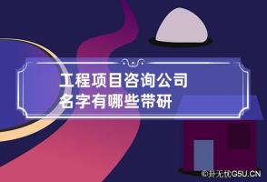 工程项目咨询公司名字有哪些带研