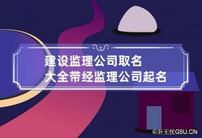 建设监理公司取名大全带经 监理公司起名字