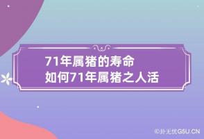 71年属猪的寿命如何 71年属猪之人活到多少岁