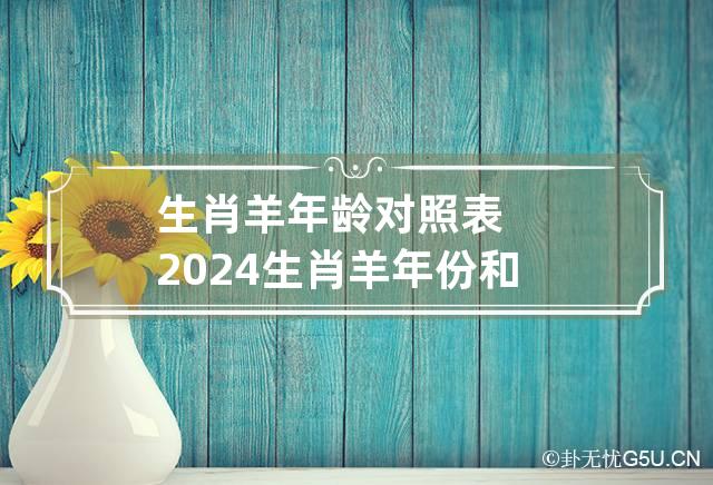 生肖羊年龄对照表2024 生肖羊年份和年龄