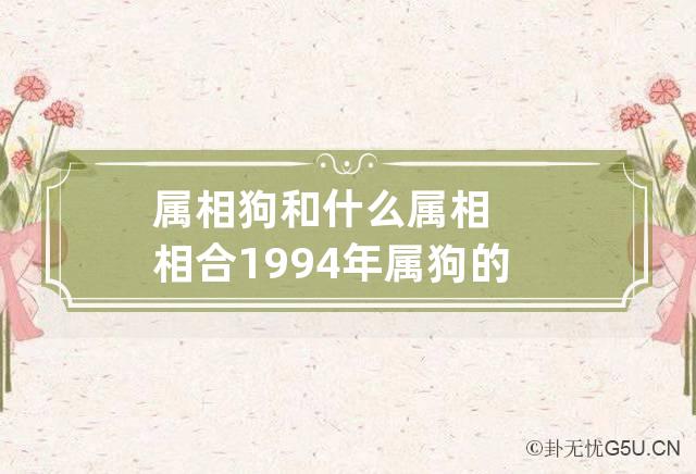 属相狗和什么属相相合 1994年属狗的最佳婚配