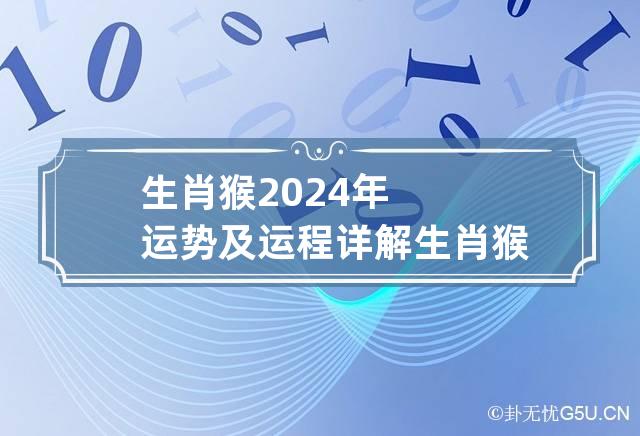 生肖猴2024年运势及运程详解 生肖猴2024年运势及运程详解2004