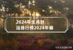 2024年生肖财运排行榜 2024年偏财运最旺的生肖