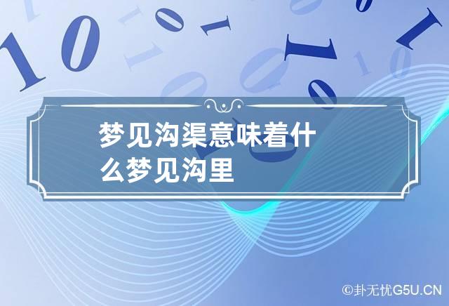 梦见沟渠意味着什么 梦见沟里