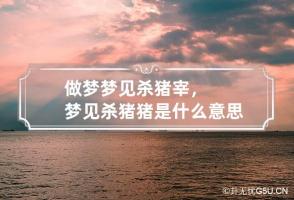 做梦梦见杀猪宰，梦见杀猪猪是什么意思