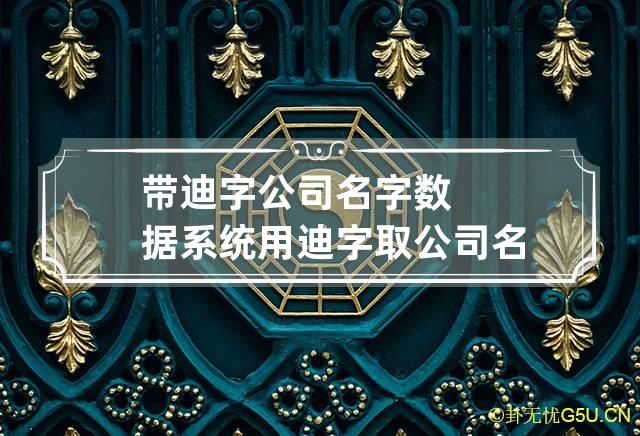 带迪字公司名字数据系统 用迪字取公司名