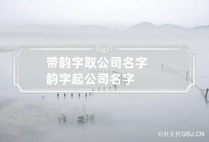 带韵字取公司名字 韵字起公司名字