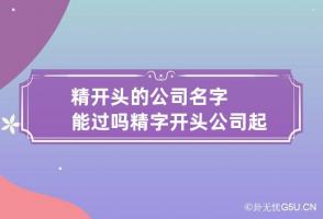 精开头的公司名字能过吗 精字开头公司起名