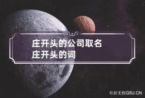 庄开头的公司取名 庄开头的词