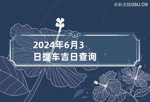 2024年6月3日提车吉日查询