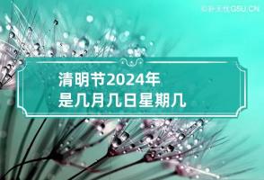 清明节2024年是几月几日星期几